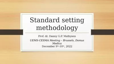 Standard setting methodology