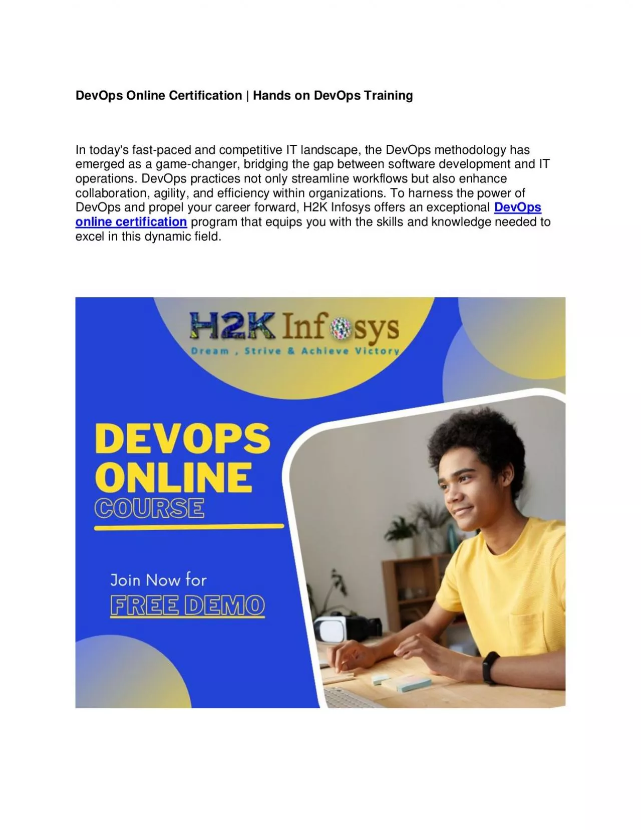 PDF-DevOps Online Certification | Hands on DevOps Training