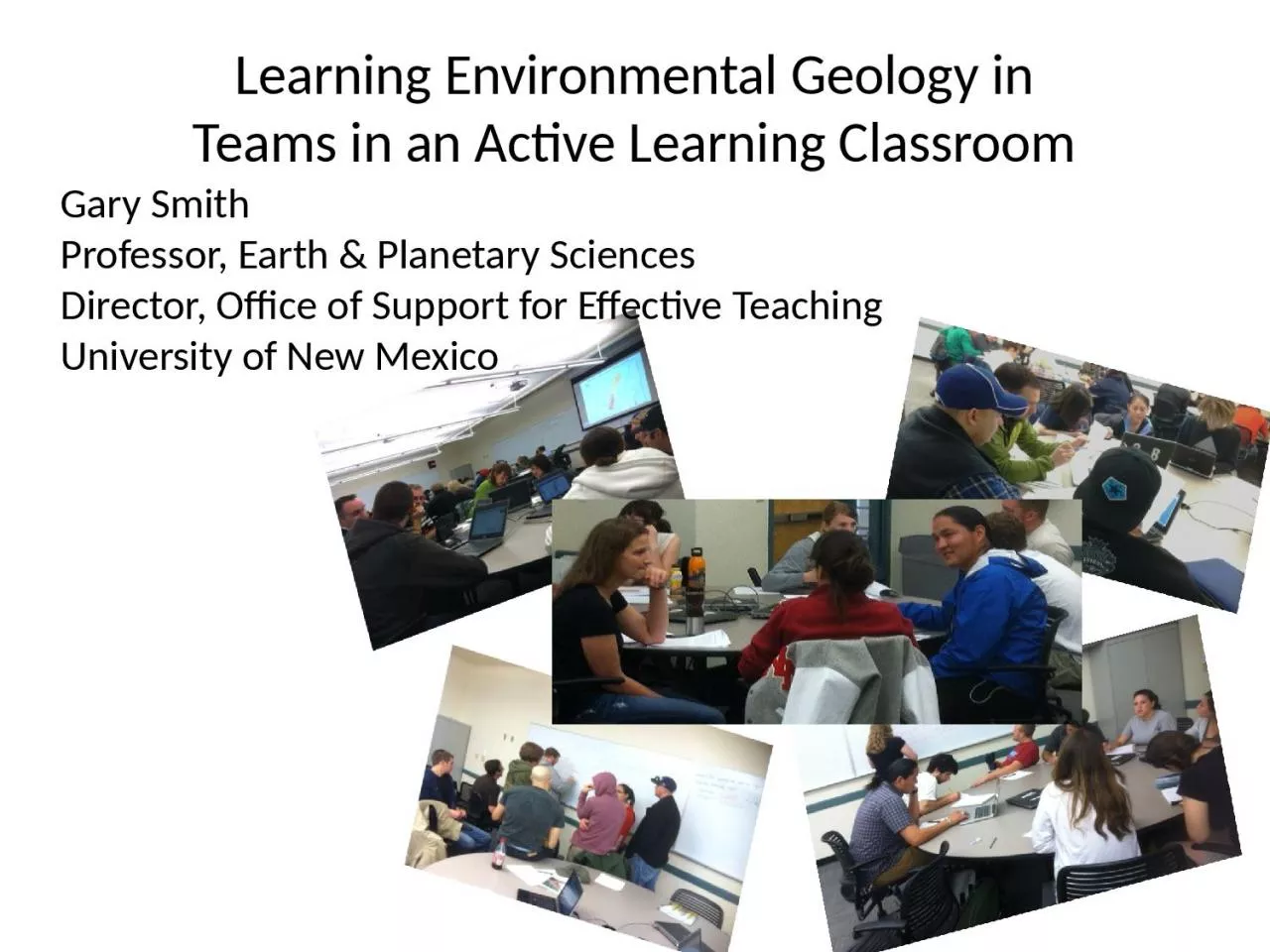 PPT-Learning Environmental Geology in Teams in an Active Learning Classroom