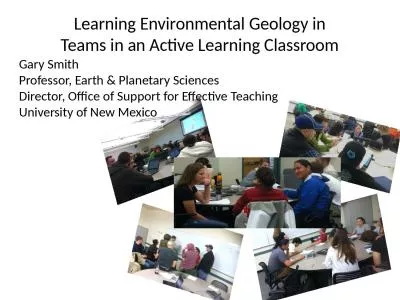 Learning  Environmental Geology in Teams in an Active Learning Classroom