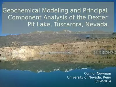 Geochemical Modeling and Principal Component Analysis of the Dexter Pit Lake, Tuscarora, Nevada