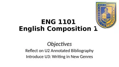 ENG 1101  English Composition 1