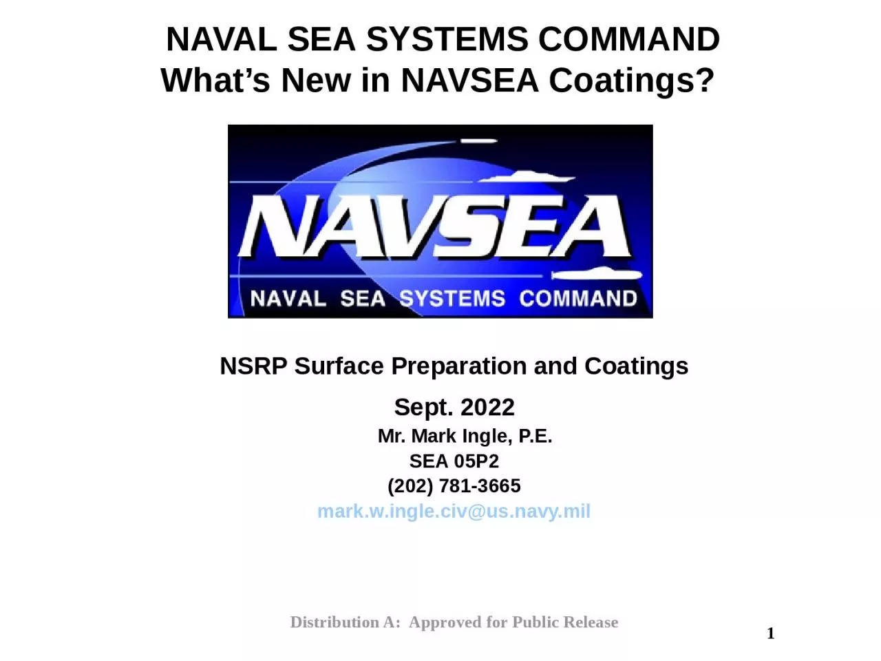 PPT-1 NAVAL SEA SYSTEMS COMMAND