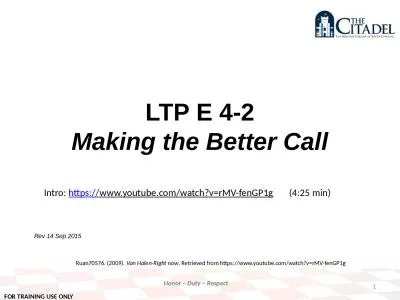 LTP E 4-2 Making the Better Call