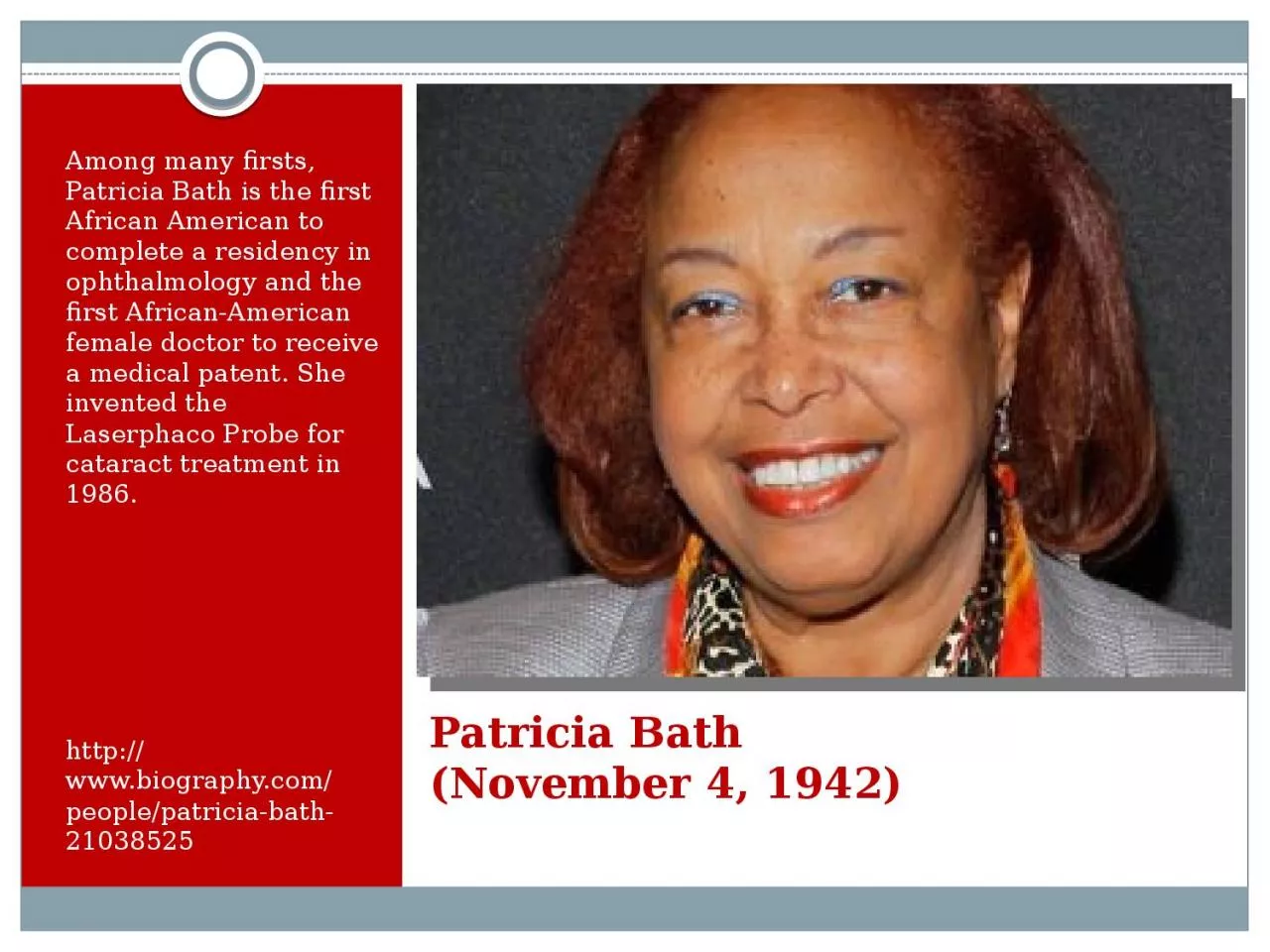 PPT-Patricia Bath (November 4, 1942)