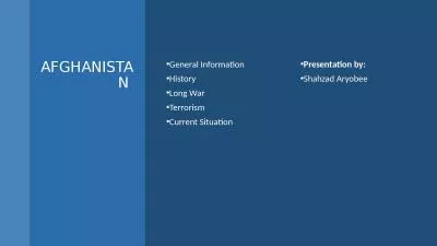 AFGHANISTAN  General Information