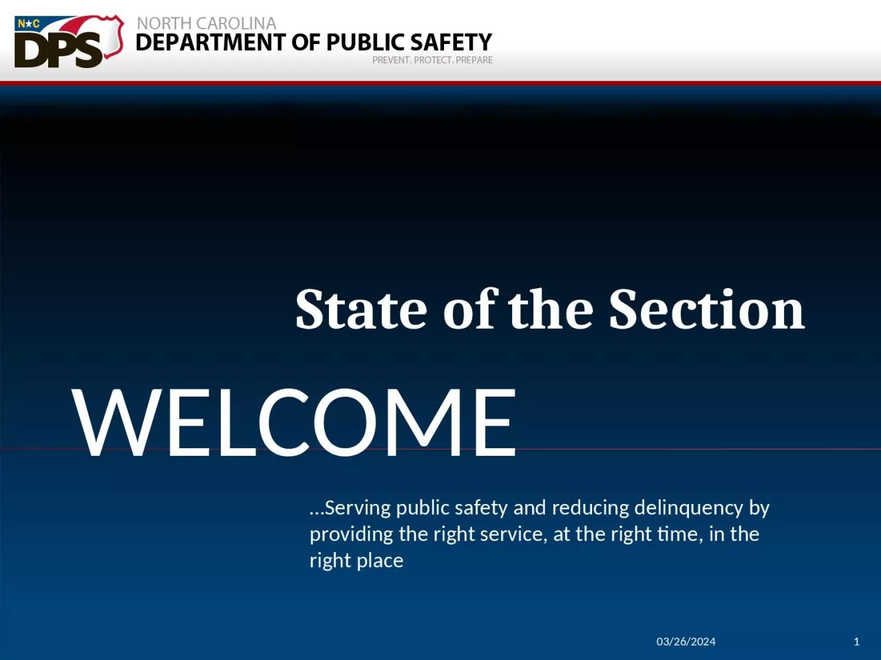 PPT-State of the Section WELCOME