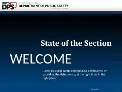 State of the Section WELCOME