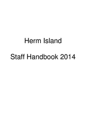 Herm Island Staff Handbook 2014