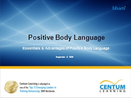 Essentials & Advantages of Positive Body Language