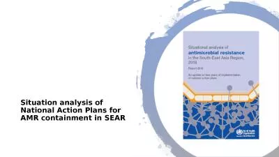 Situation analysis of National Action Plans for AMR containment in SEAR
