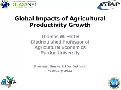 Global Impacts of Agricultural Productivity Growth