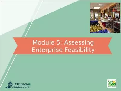 Module 5: Assessing Enterprise Feasibility