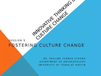 Innovative thinking & culture change