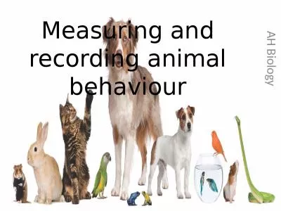 Measuring and recording animal behaviour