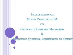 Presentation on  Model Policies of IBA