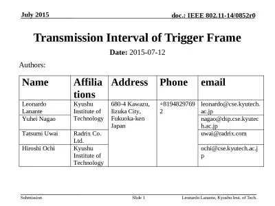 July 2015 Leonardo Lanante, Kyushu Inst. of Tech.