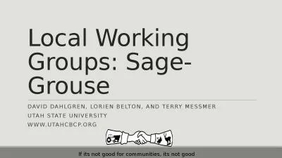 Local Working Groups: Sage-Grouse