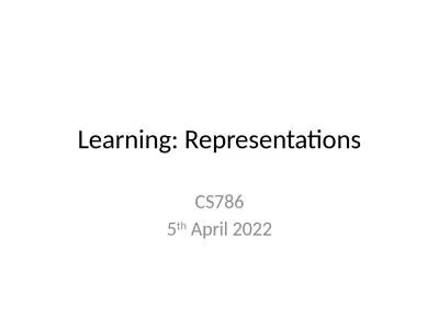 Learning: Representations