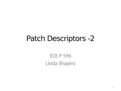 Patch Descriptors -2 ECE P 596