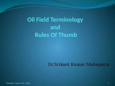 Oil Field Terminology  and