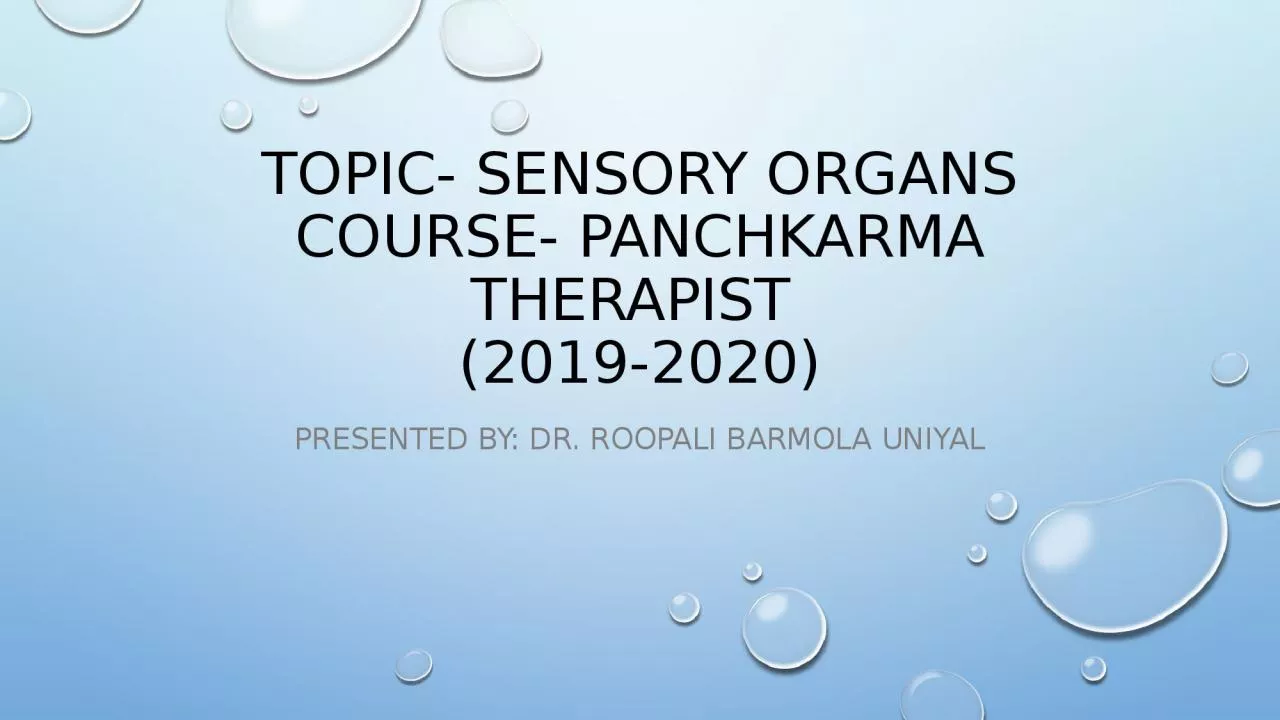 PPT-Topic- Sensory organs Course-