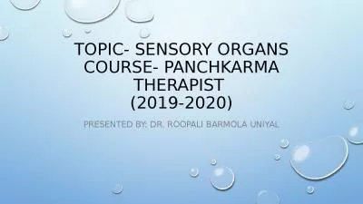 Topic- Sensory organs Course-