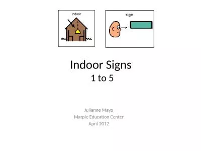 Indoor Signs  1 to 5 Julianne Mayo