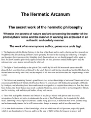 The Hermetic ArcanumThe secret work of the hermetic philosophyWherein