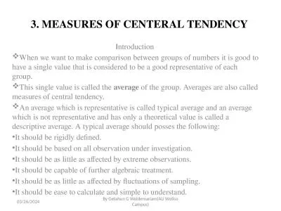 3.  MEASURES OF CENTERAL TENDENCY