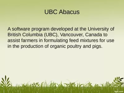 UBC Abacus A software program developed at the University of British Columbia