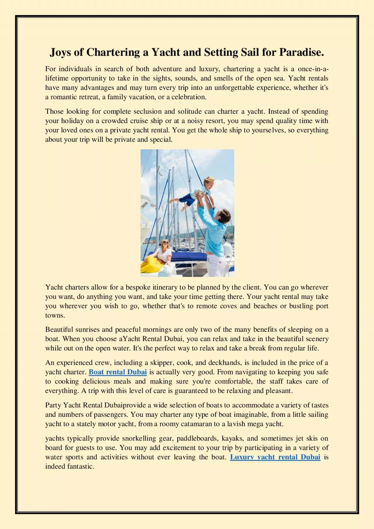 PDF-Joys of Chartering a Yacht and Setting Sail for Paradise.