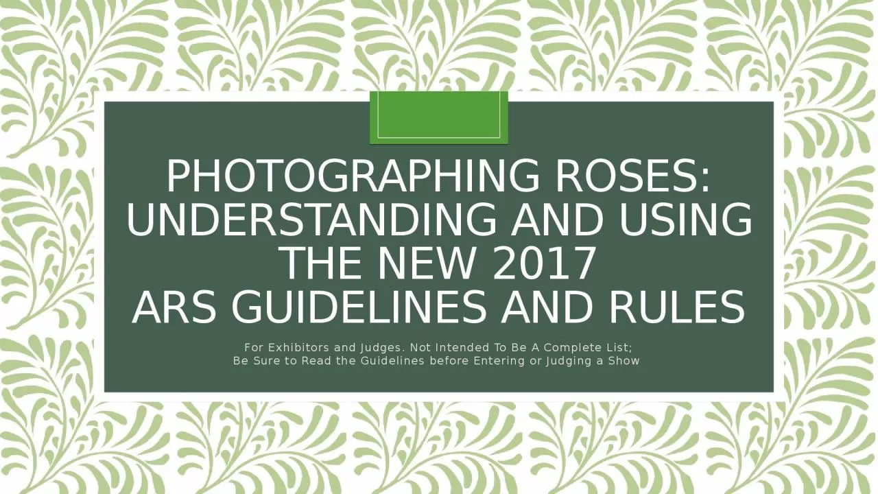 Photographing Roses: understanding and using  the New 2017