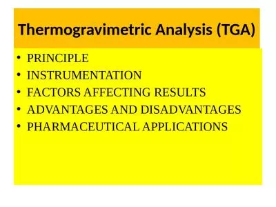 Thermogravimetric  Analysis (TGA)