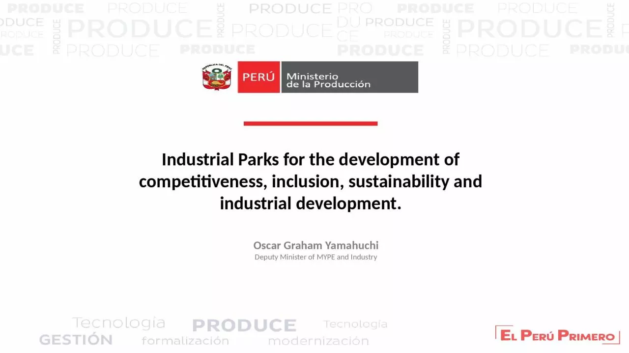 Industrial Parks for the development of competitiveness, inclusion, sustainability and