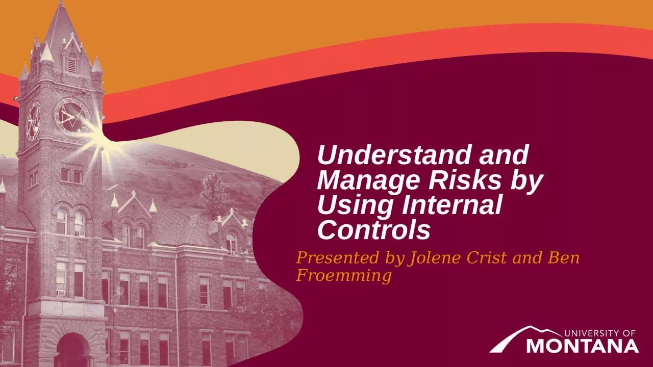 Understand and Manage Risks by Using Internal Controls