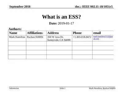 What is an ESS? Date:  2019-01-17