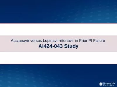 Atazanavir versus Lopinavir-ritonavir in Prior PI Failure