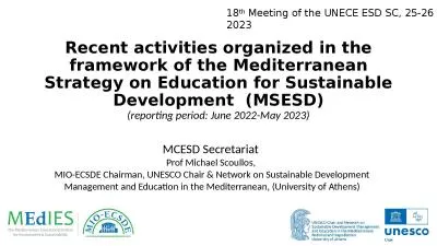 Recent activities organized in the framework of the Mediterranean Strategy on Education for Sustain