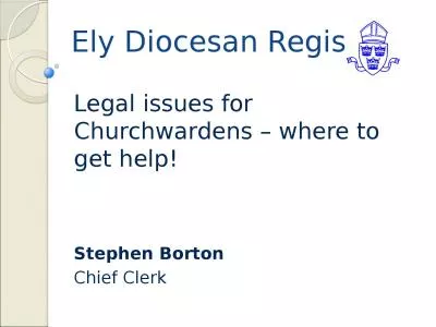 Legal issues for Churchwardens – where to get help!