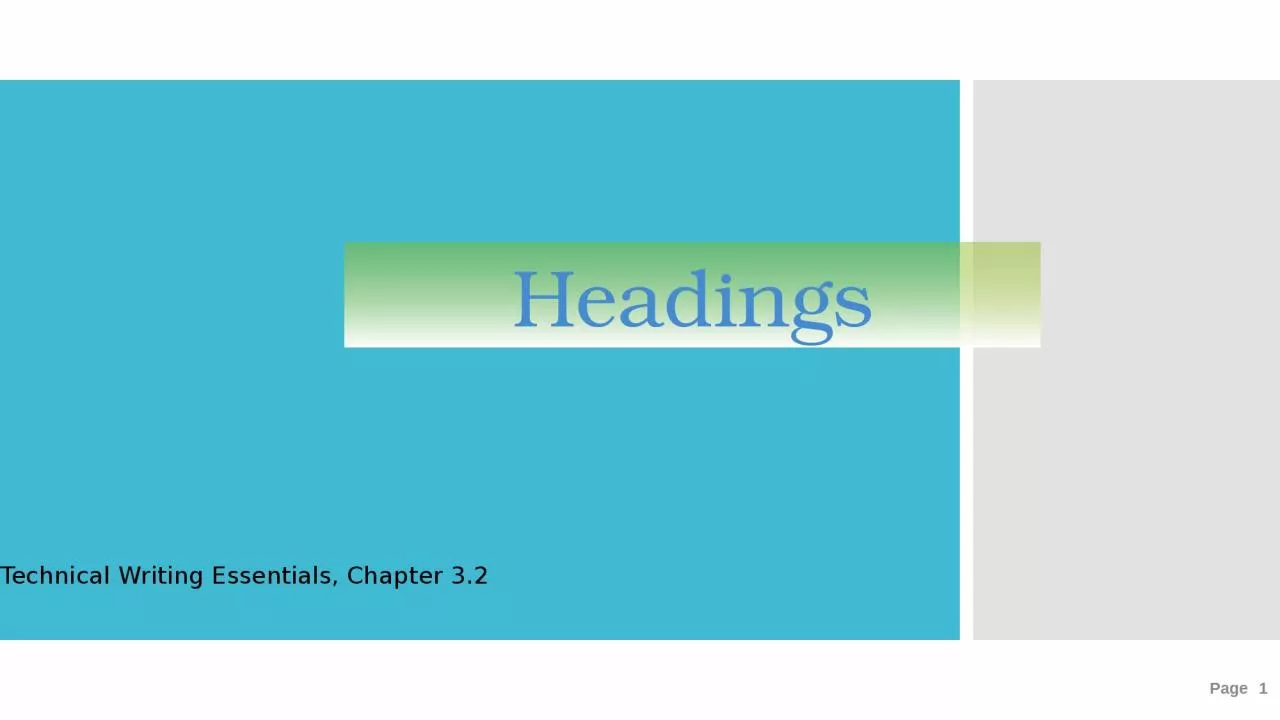 PPT-Page 1 Headings Technical Writing Essentials, Chapter 3.2