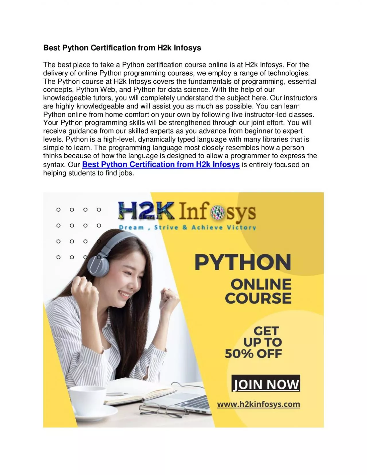 PDF-Best Python Certification from H2k Infosys