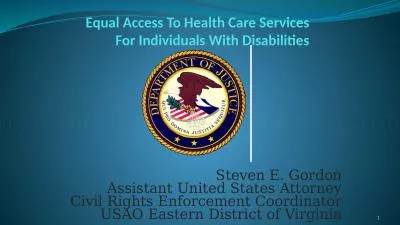 Equal Access To Health Care Services For Individuals With Disabilities