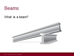 Beams What is a beam ? Beam - definition