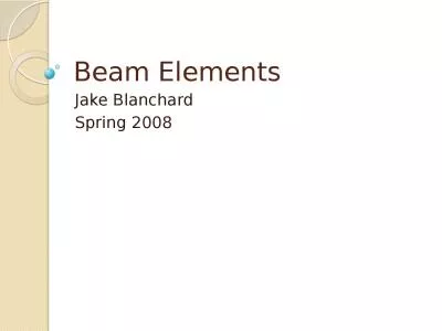 Beam Elements Jake Blanchard