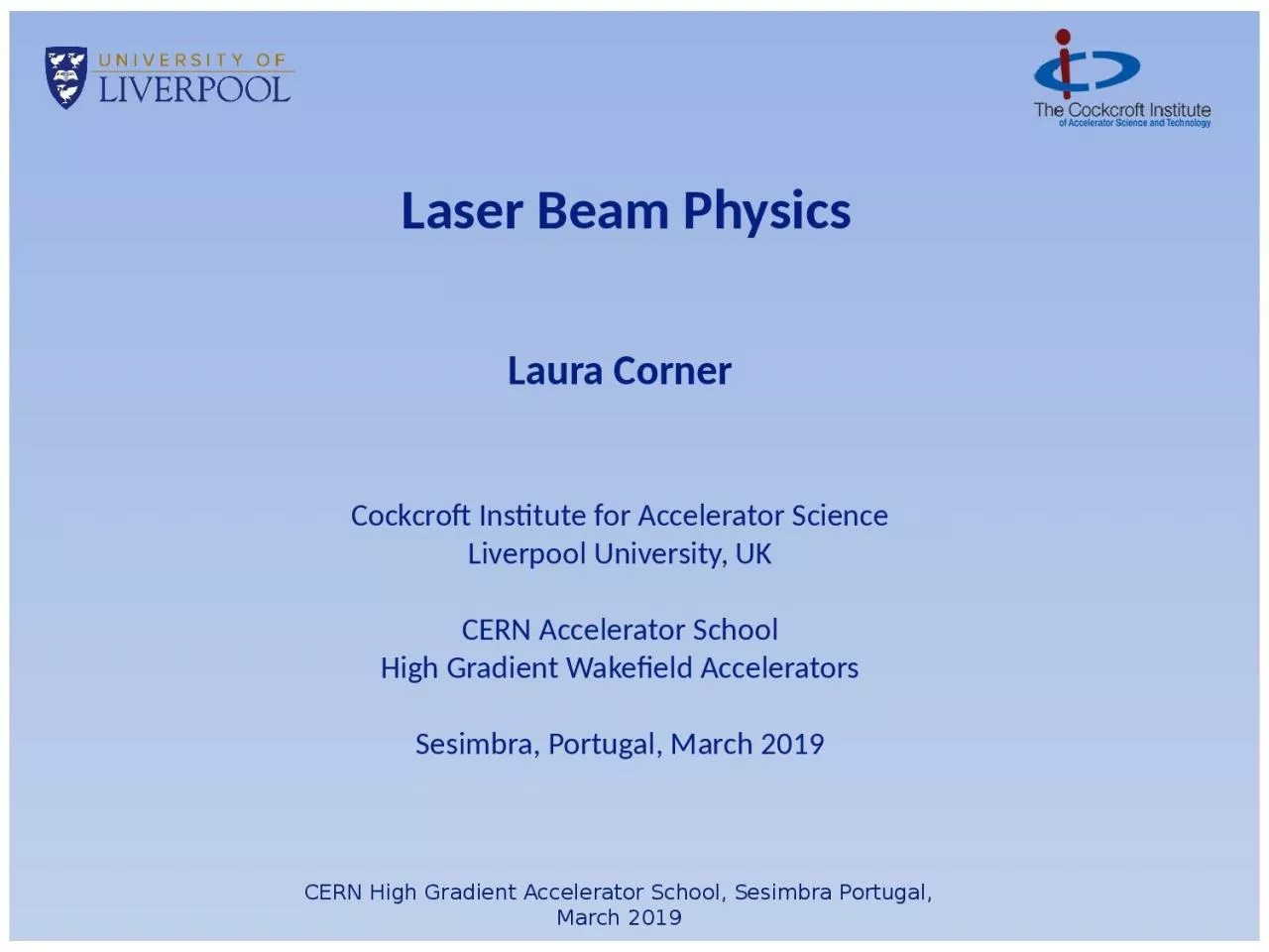 PPT-CERN High Gradient Accelerator School,