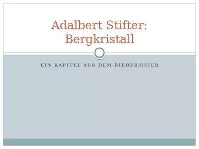 Ein Kapitel aus dem Biedermeier