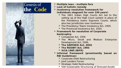 Genesis of th e   C ode Multiple laws – multiple fora