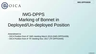 IWG-DPPS 			 Marking of Bonnet in 					Deployed/Un-deployed Position
