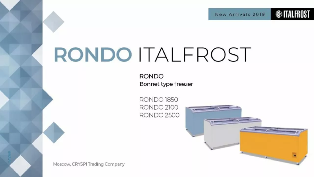 Bonnet type freezers RONDO